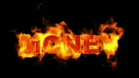 Fire money word. Stock Footage 10834507