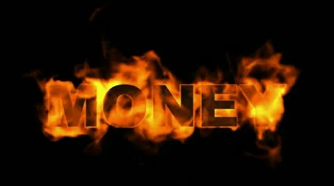 Fire money word. Stock Footage 10840139