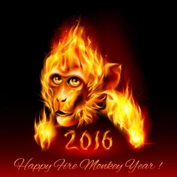 Fire Monkey Stock Illustration