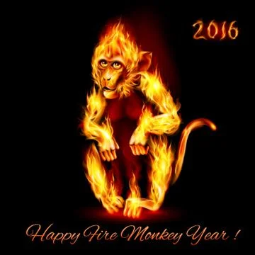 Fire Monkey Illustrazione stock