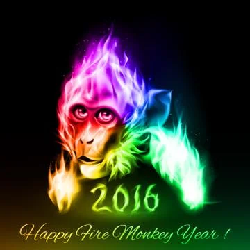Fire Monkey Stock Illustration
