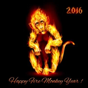 Fire Monkey Illustrazione stock