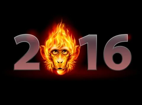 Fire Monkey Stock Illustration