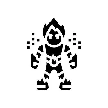 Fire monster glyph icon vector illustration 스톡 일러스트