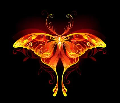 Fire moon butterfly Stock Illustration