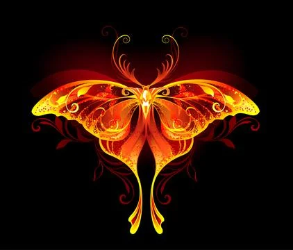 Fire moon butterfly Stock Illustration