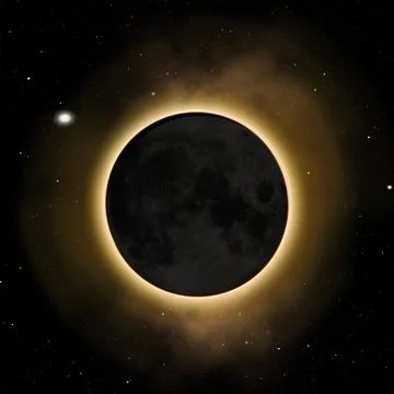 A fire like moon. Shot of a solar eclipse blotting out the sun- ALL design on Fotos de archivo