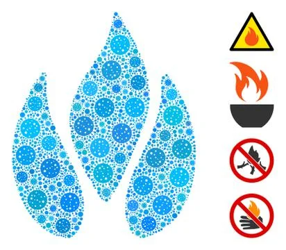 Fire Mosaic of CoronaVirus Items Illustrazione stock