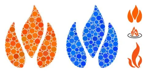 Fire Mosaic Icon of Circle Dots Illustrazione stock