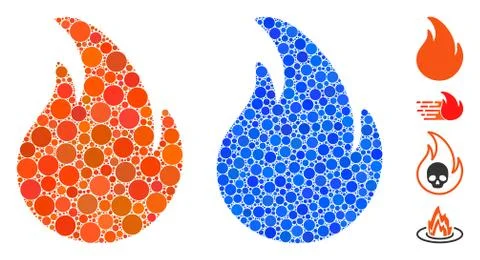 Fire Mosaic Icon of Circle Dots Stockillustratie