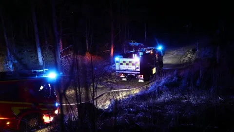 A fire, Motala, Sweden Video stock 194699451