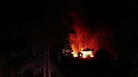 A fire, Motala, Sweden Stock Footage 194699459