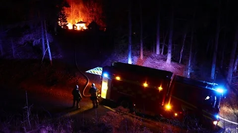 A fire, Motala, Sweden Stock Footage 194699462