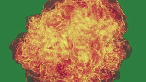 Fire Motion With Ball On Green Screen Chroma Key Background Stock Footage 338013228