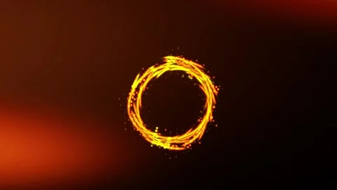 Fire Motion Circle with Orange Leak Light 4K Overlay Effect Stock Footage 294099046