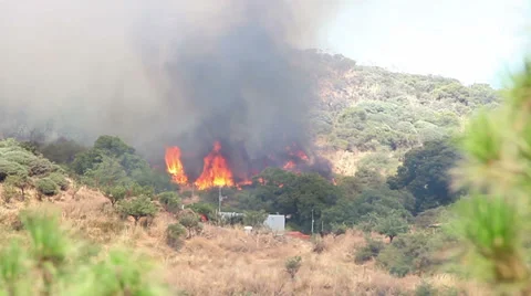 Fire on the mountain Stock Footage 29610331