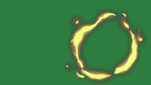 Fire Moving On Green Screen Chroma Key Background Stock Footage 338015680