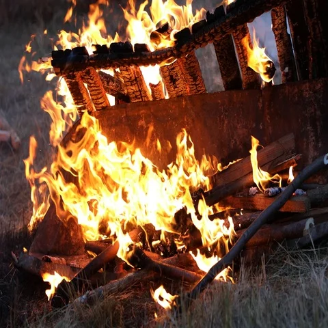 Fire in the nature  Stock Footage 69547026