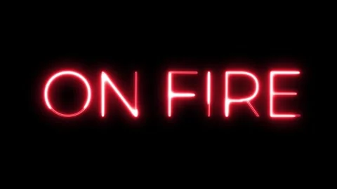 On Fire Neon Text Animation Video stock 318339291