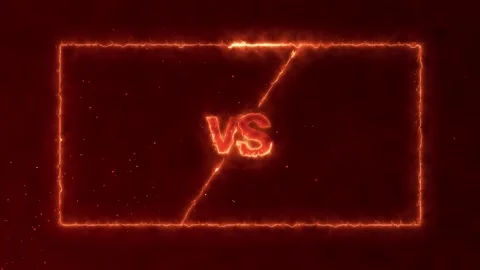 Fire neon versus frame and text, challenge and duel gaming concept,fire Stock Footage 151867495