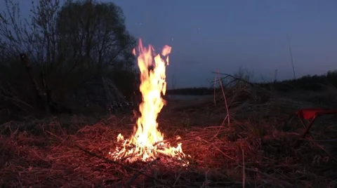 Fire in the night 2 Stock Footage 45410865
