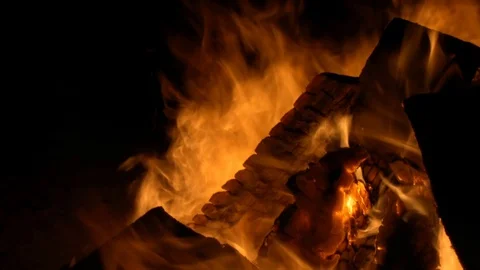 Fire at night. Close up Stock Footage 115992830