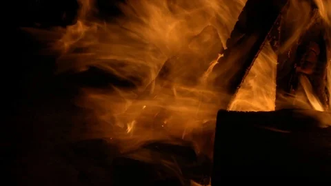 Fire at night. Close up Stock Footage 115992837