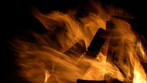 Fire at night. Close up Stock Footage 115992846