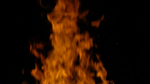 Fire at night closeup slow motion. HD 1080p video clip Stock Footage 97838808