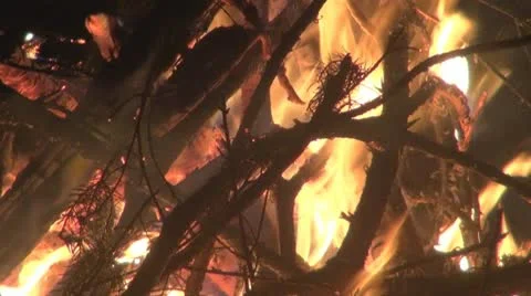 Fire in the night Vídeos de archivo 10532365