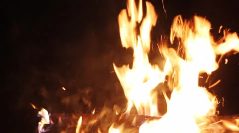 Fire in the night Stock-Footage 25599983