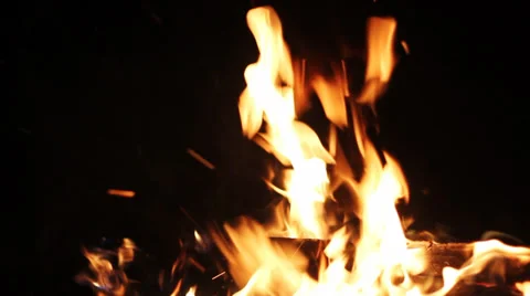 Fire in the night Stockbeeldmateriaal 34055291