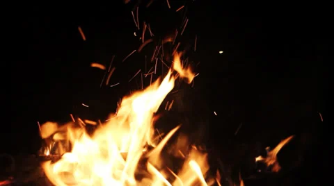 Fire in the night Stock Footage 35270732