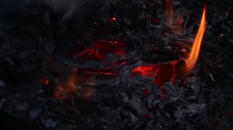 Fire at night Video stock 48846795