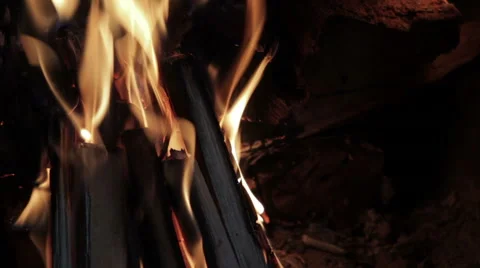 Fire in the night Stock Footage 60615670