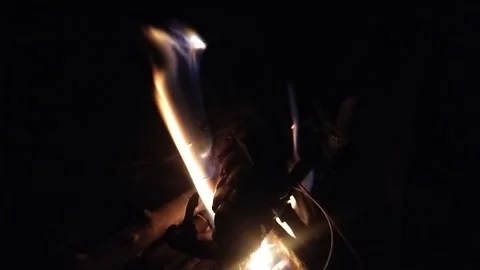 Fire in night Stock Footage 239299044