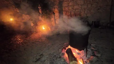 Fire in the night Stock-Footage 297197265