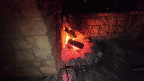 Fire in the night Stock-Footage 297219445