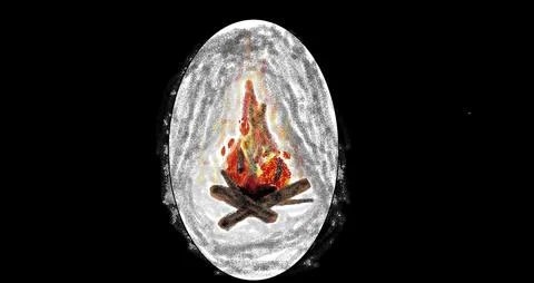 Fire in the night Stock Illustration