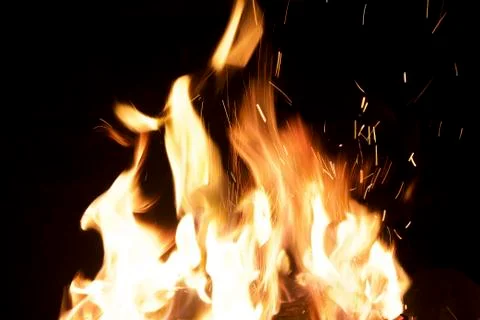 Fire at night. Stock Photos