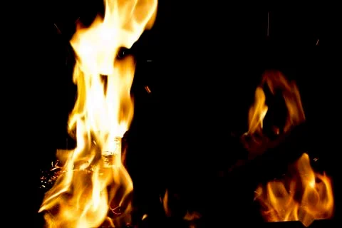 Fire at night. Stock Photos