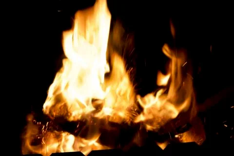 Fire at night. Stock Photos