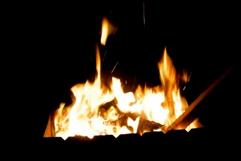Fire at night. Stock Photos