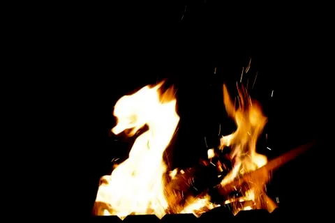 Fire at night. Stock Photos