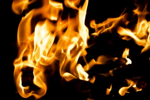 Fire at night. Stock Photos