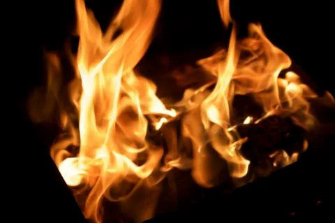 Fire at night. Stock Photos