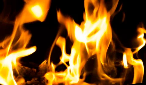 Fire at night. Stock Photos