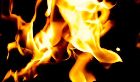 Fire at night. Stock Photos