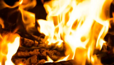 Fire at night. Stock Photos