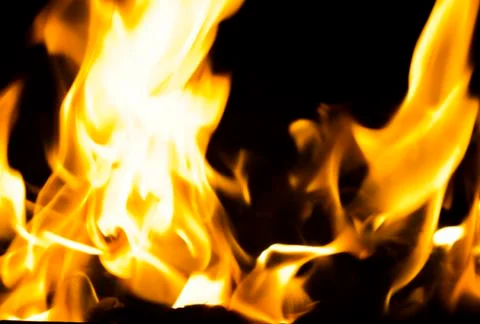 Fire at night. Stock Photos